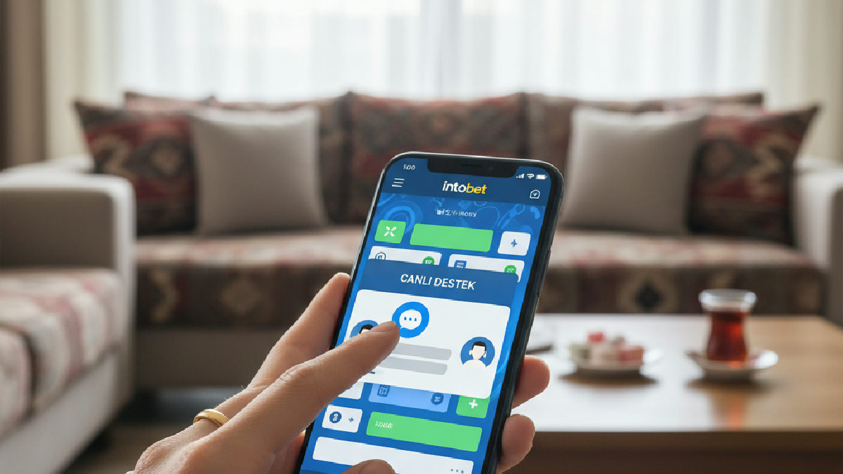 Intobet mobil arayüzü üzerinden Intobet müşteri hizmetleri ile canlı sohbet.